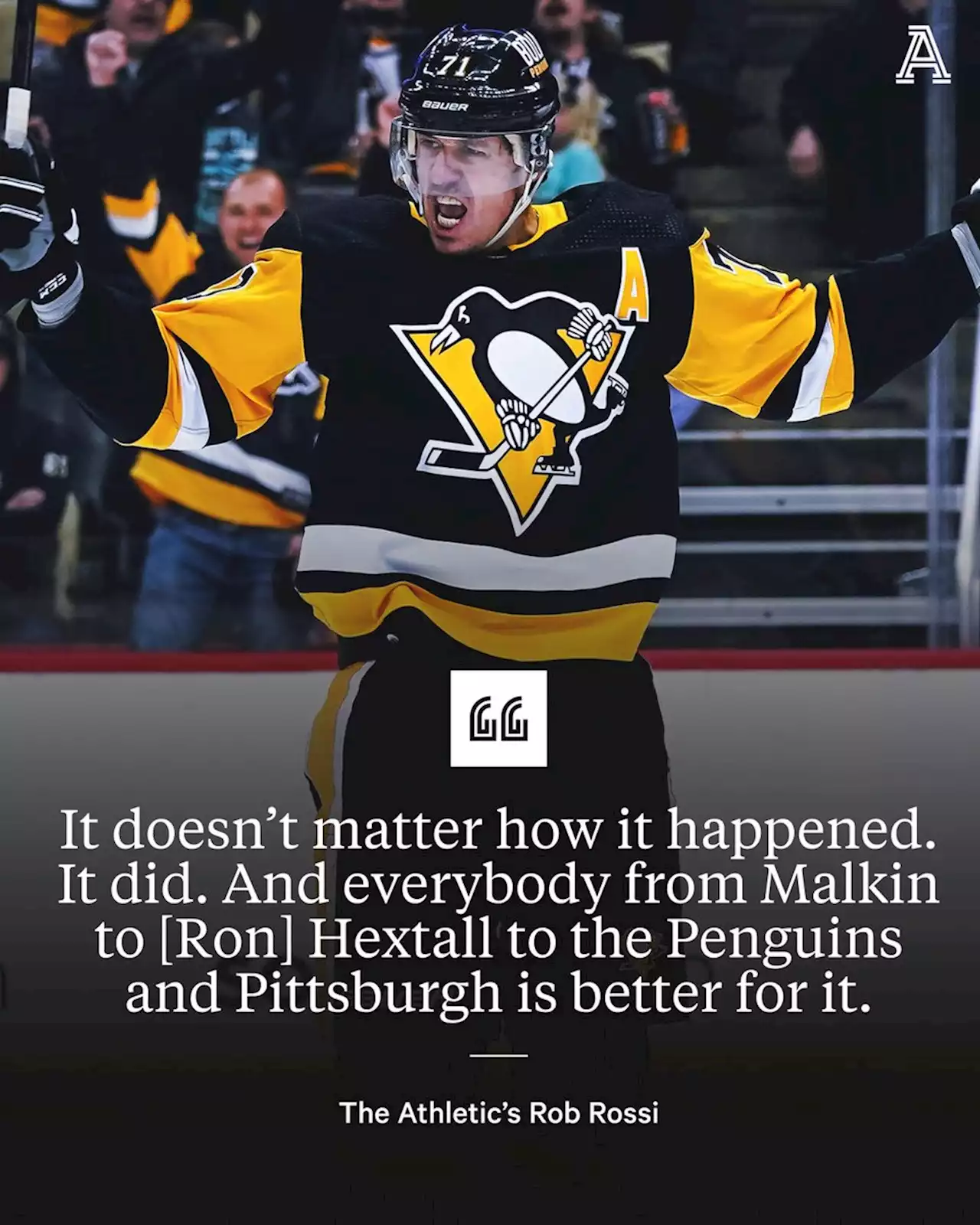 Penguins grant Malkin's wish, and Pittsburgh is better for it