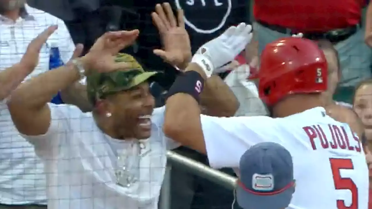 Albert Pujols Celebrates With Nelly After Smashing 685th Career Home Run