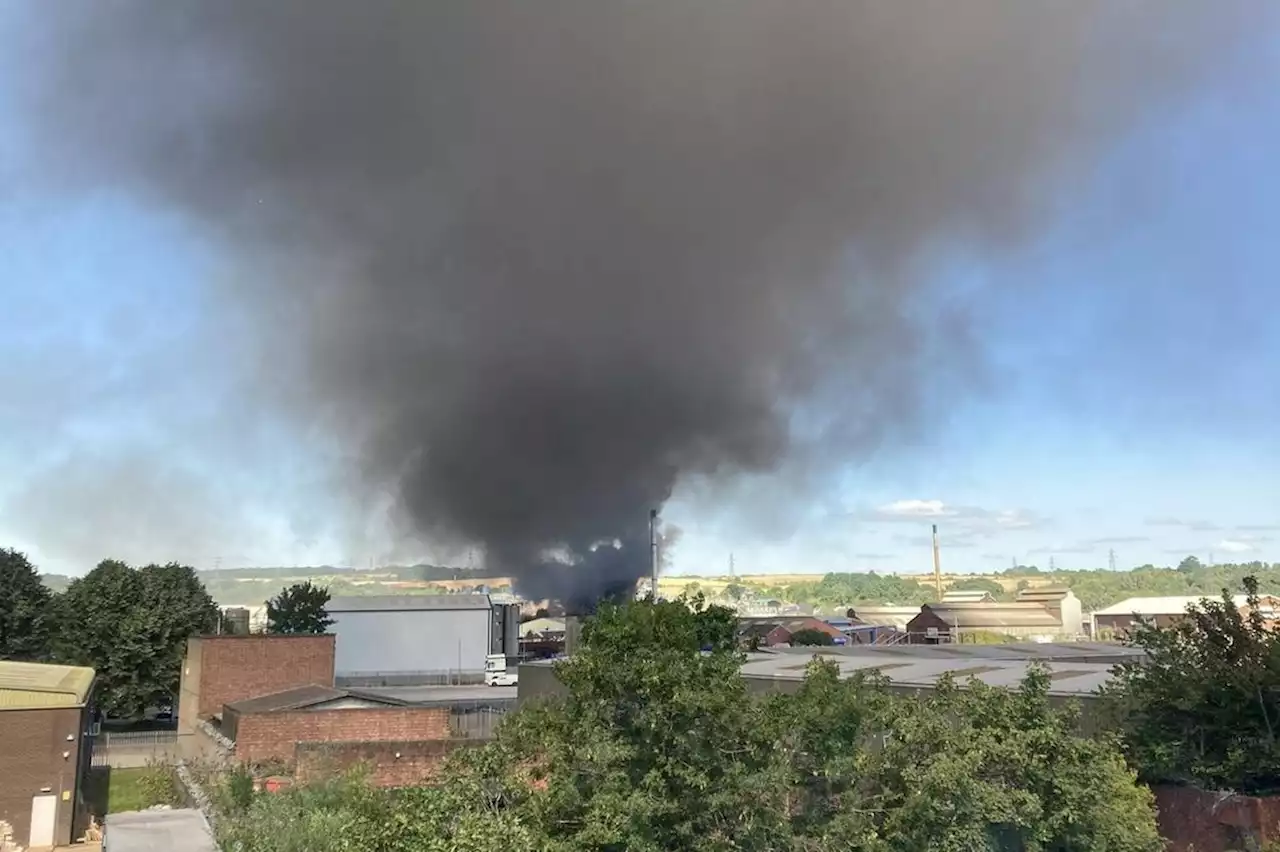 Huge plume of black smoke spotted as fire breaks out on Yorkshire industrial estate