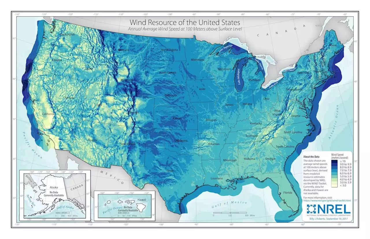 WINDExchange Publishes New 100-Meter Wind Resource Maps