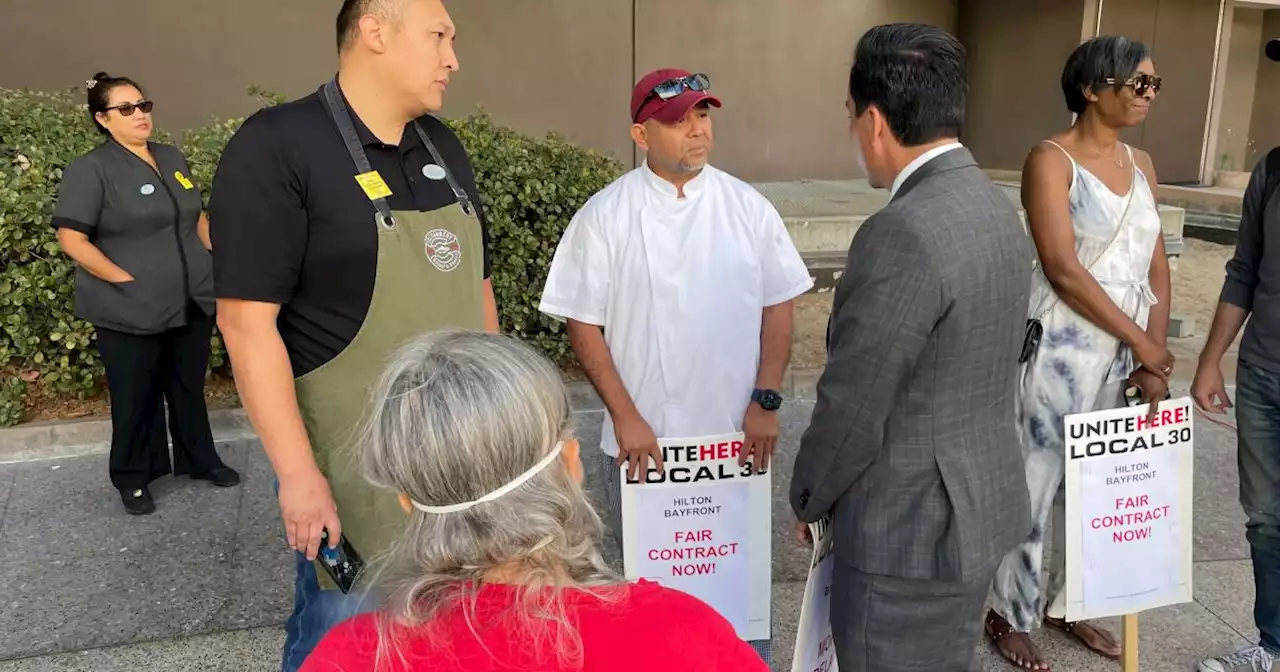 Hilton San Diego Bayfront workers rally with local leaders for ‘fair contract’