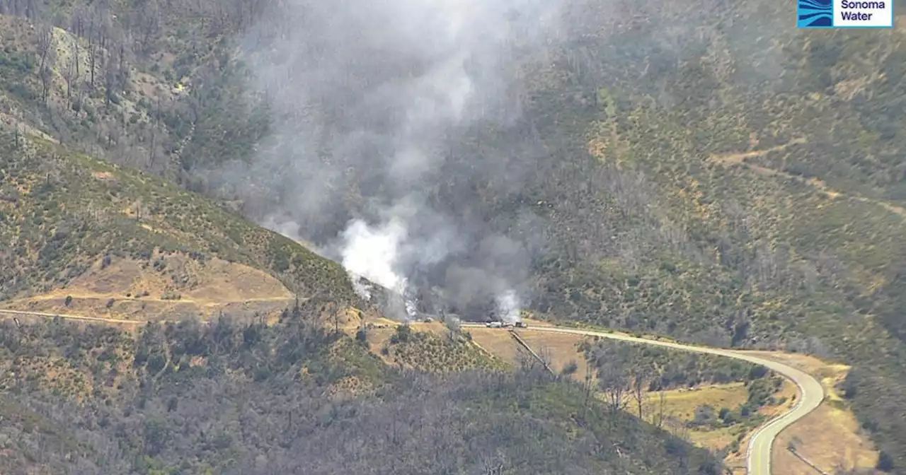 Sonoma County fire crews scramble to control vehicle fire near Geyser Peak