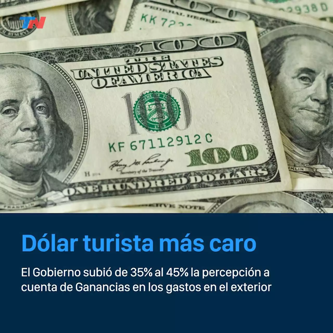 El Gobierno subió el recargo al dólar turista de 35 al 45%