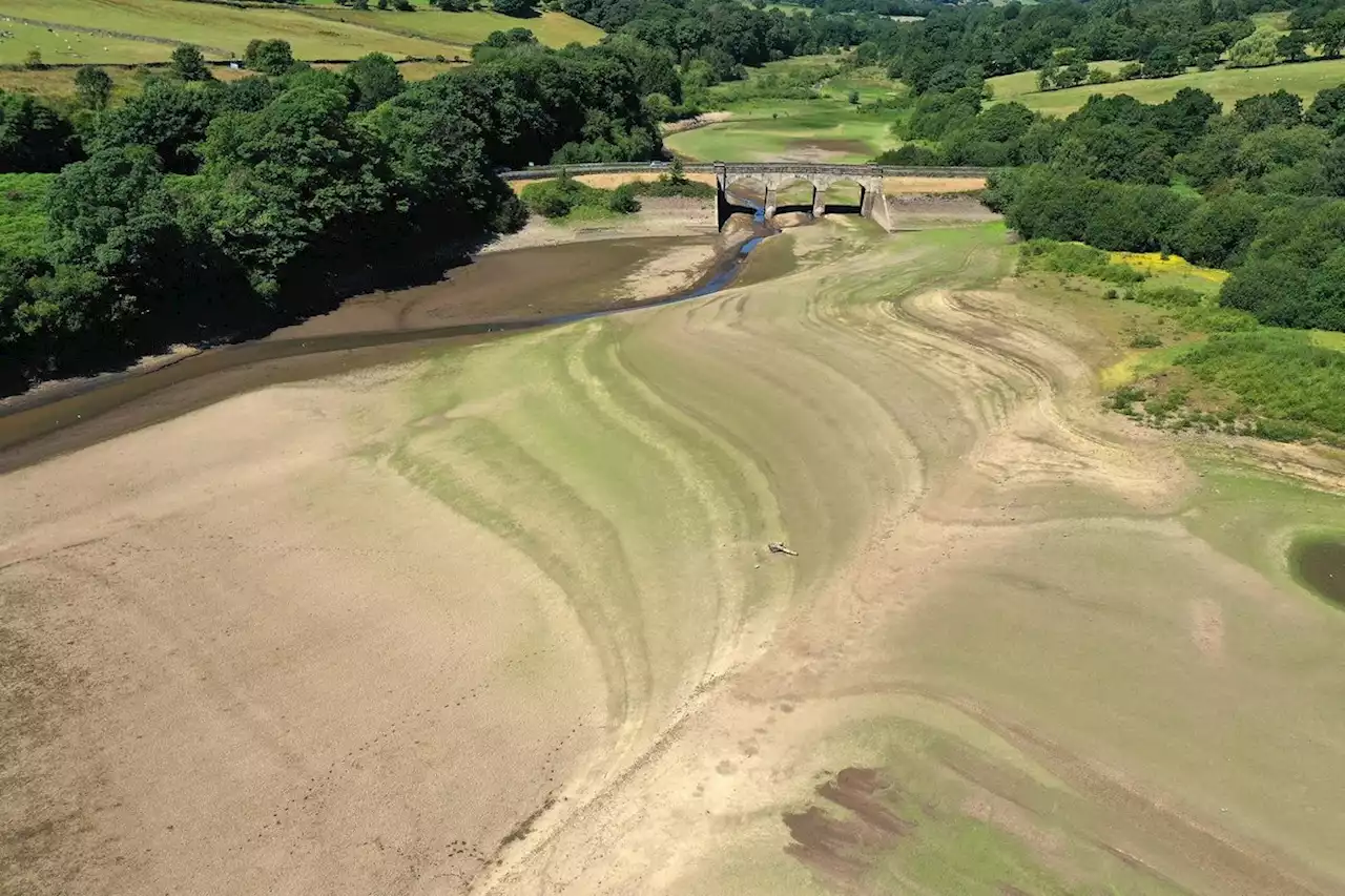 Fascinating images show water levels at parched Yorkshire reservoir as heatwave continues