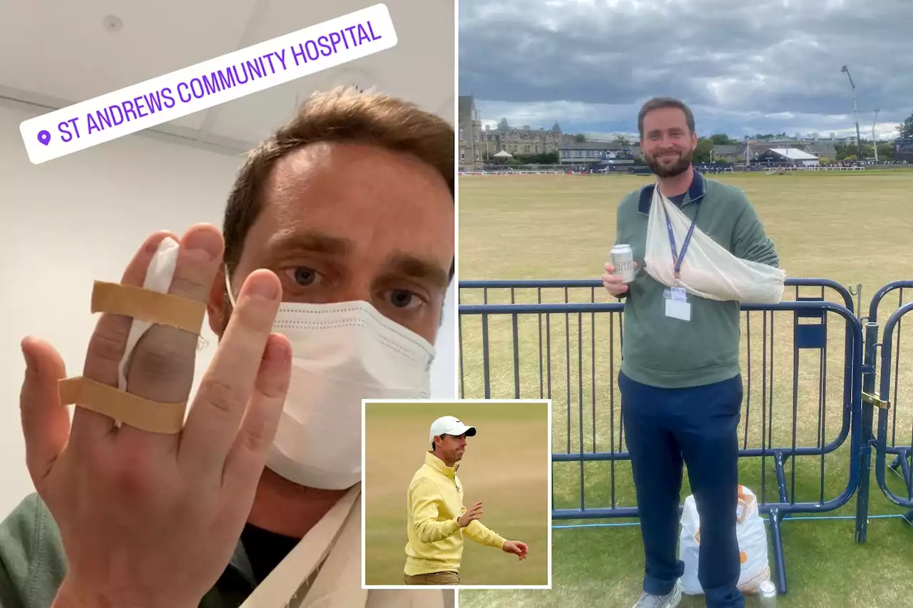 Rory McIlroy fractures PGA Tour worker’s hand with errant drive at British Open