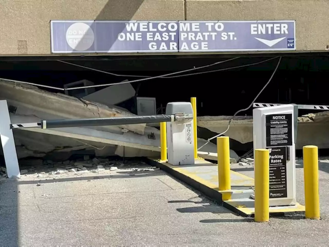 Parking garage partially collapses at Baltimore’s Inner Harbor