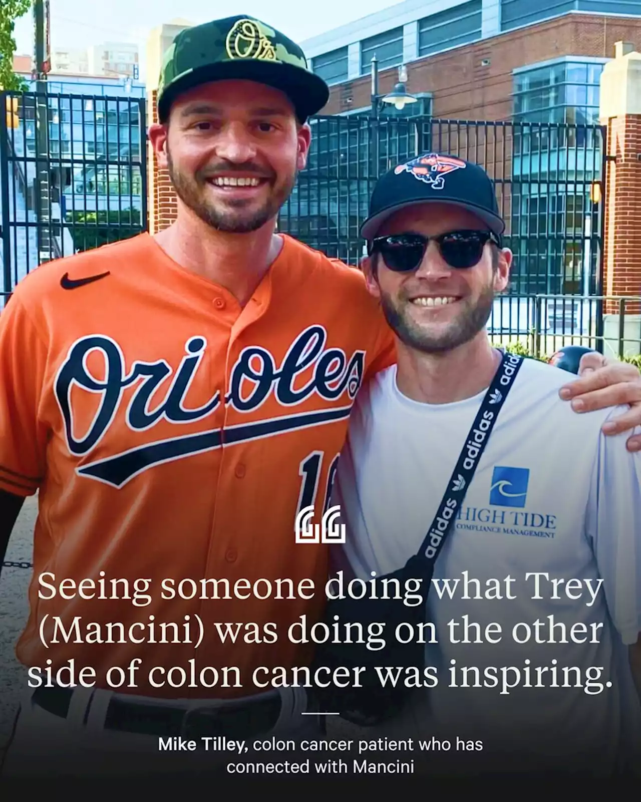 'Do you think this is real?' Trey Mancini's bond with a Yankees fan dealing with cancer