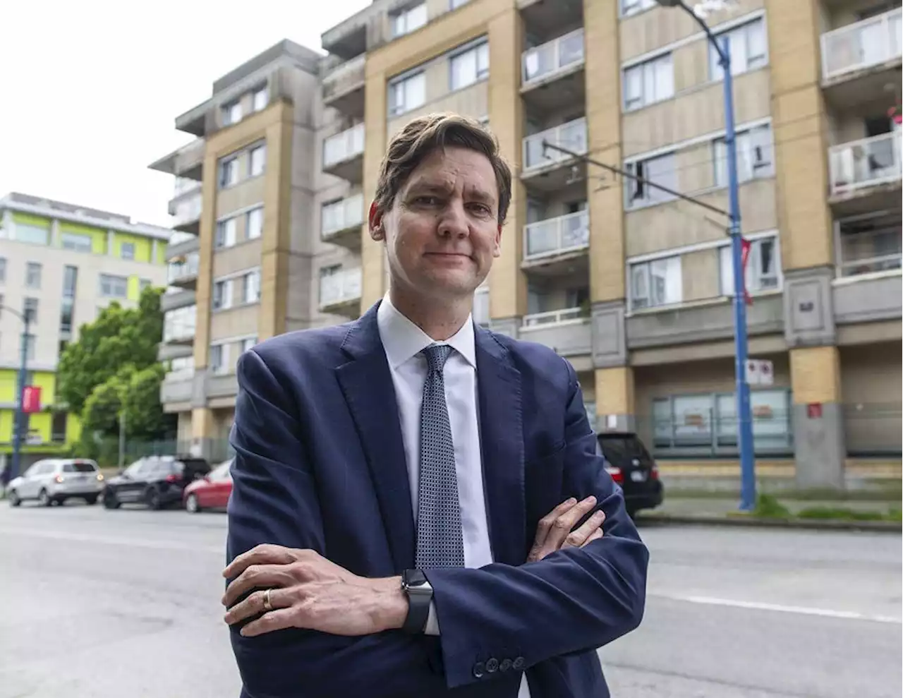 David Eby slams community group for using B.C. Housing shakeup to oppose supportive housing project