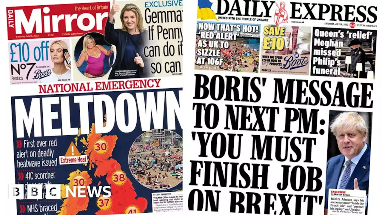 Newspaper headlines: 'Meltdown' amid heat warning and Liz's 'tax boost'