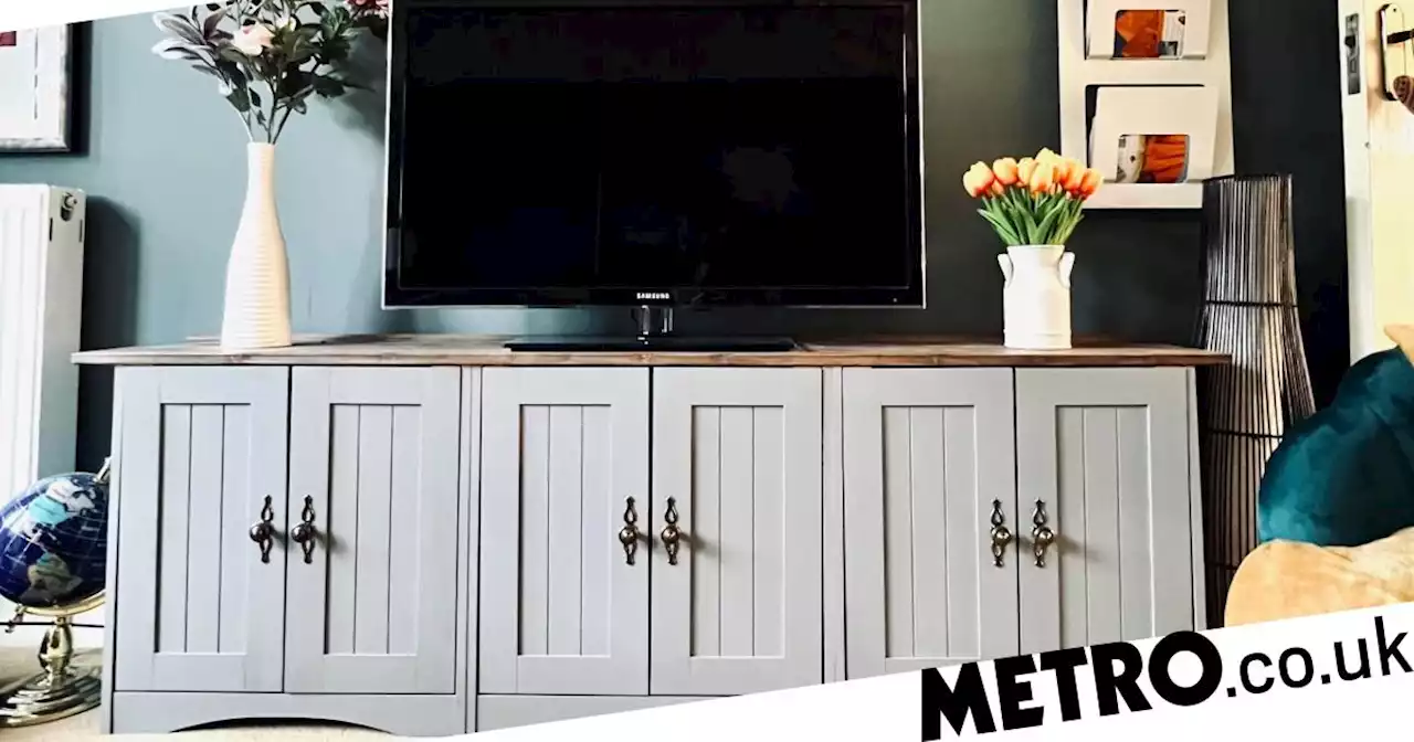 Woman quoted £1,000 for bespoke TV unit creates her own for less than £150