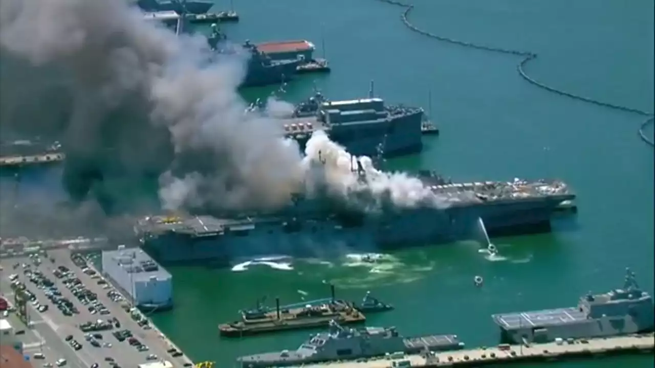 Navy Disciplines Officers in Massive Ship Fire