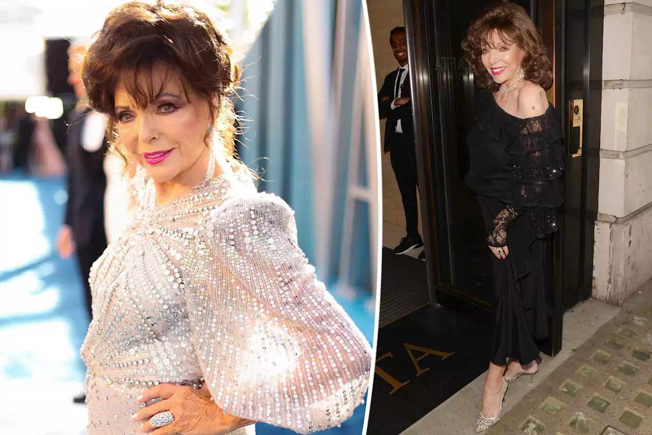 Joan Collins on the mend after being airlifted to hospital for pinched nerve