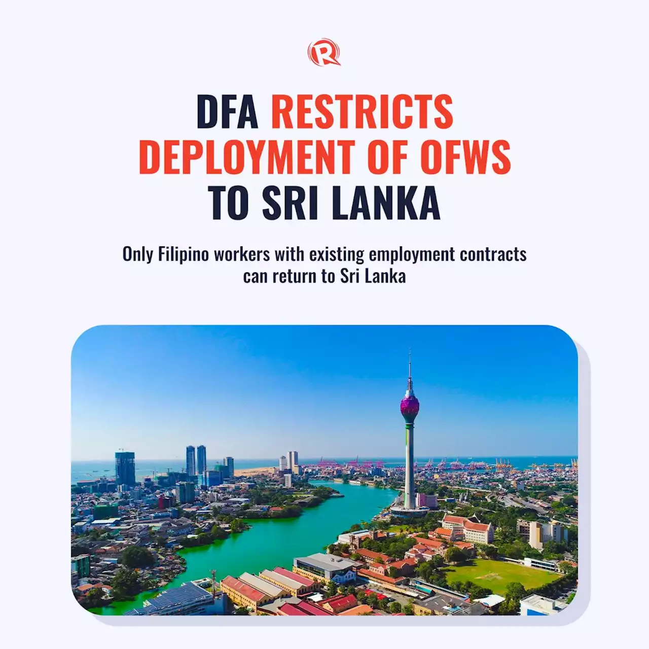 DFA restricts deployment of OFWs to Sri Lanka