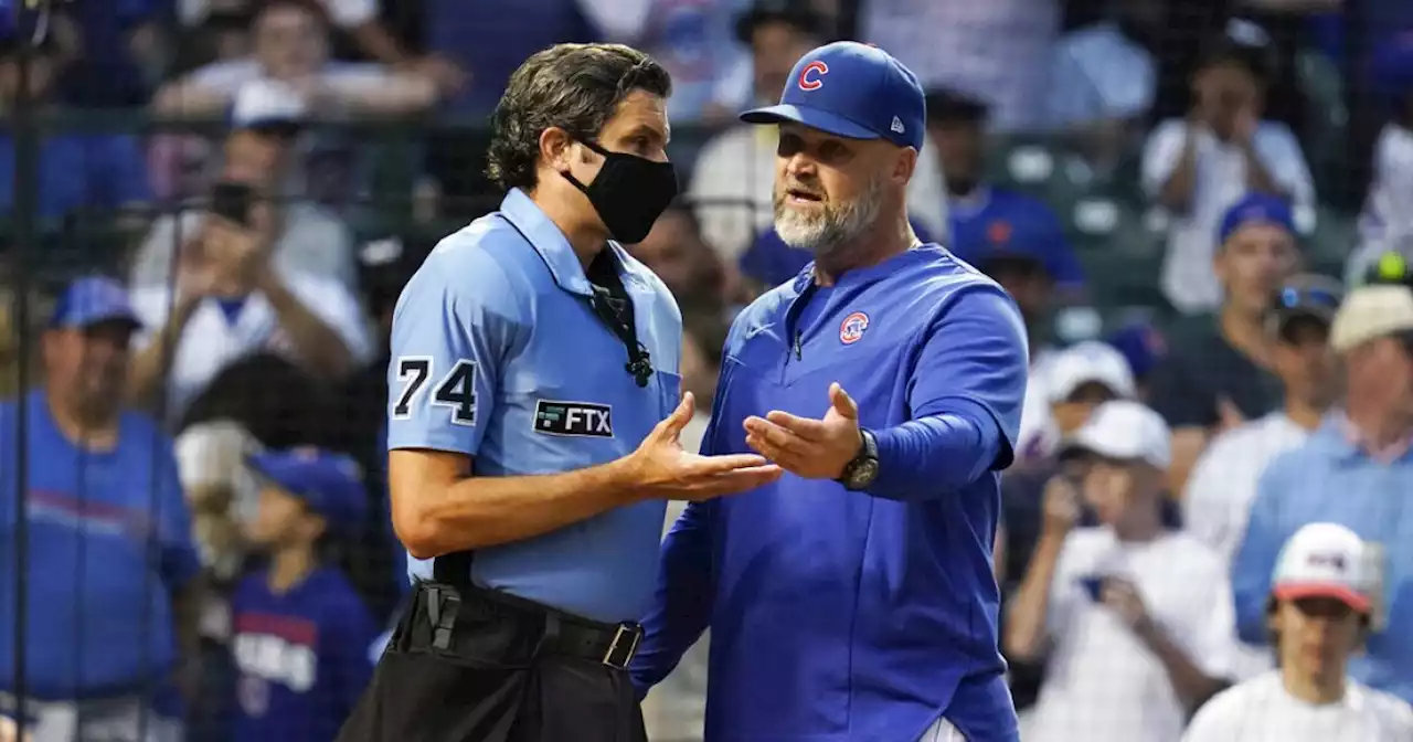 SEE IT: Cubs manager ditches interview to argue with umpire