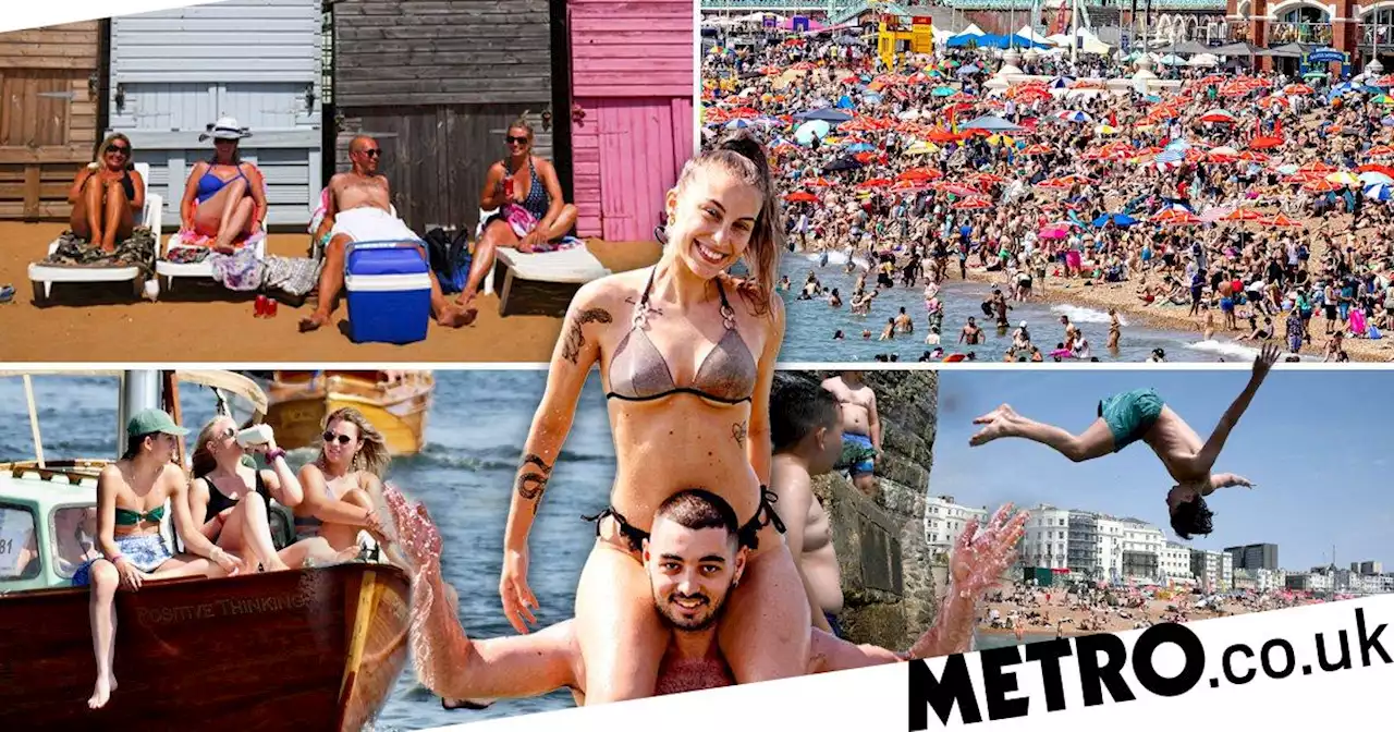 Brits flock to beaches across the UK to bask in 30°C scorcher