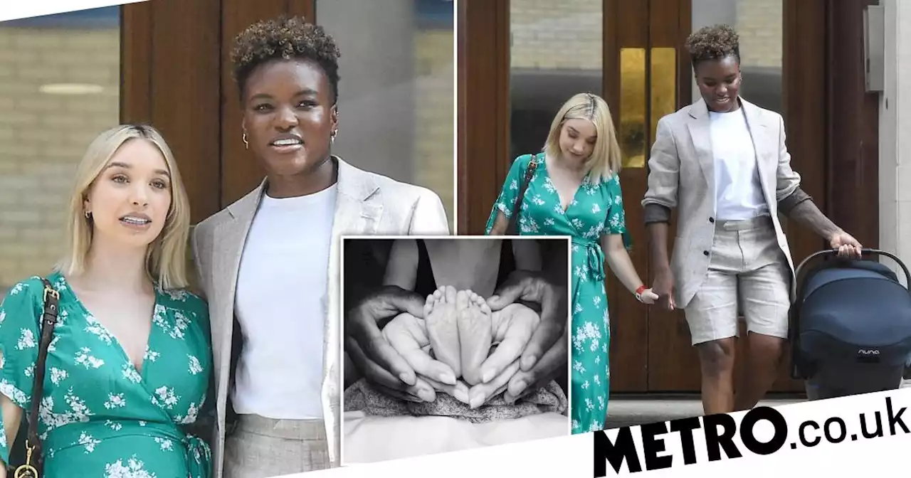 Strictly star Nicola Adams and Ella Baig beam as they bring baby son home