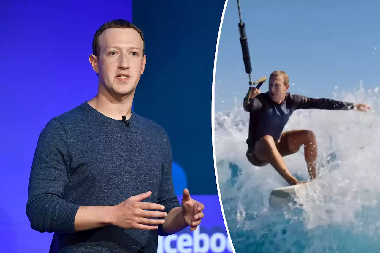 Mark Zuckerberg catches some waves while wakeboarding