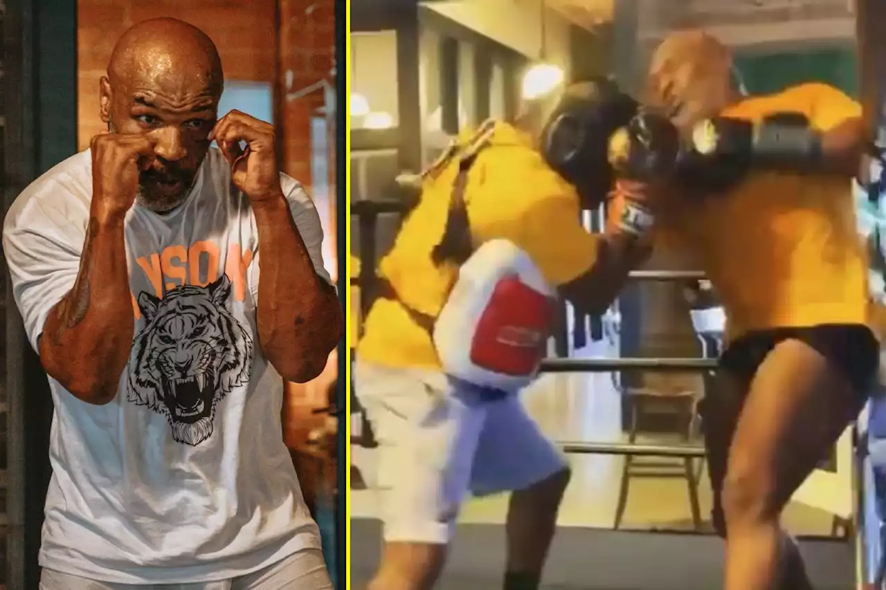 Mike Tyson, 56, throws ferocious uppercut at his trainer in sparring footage