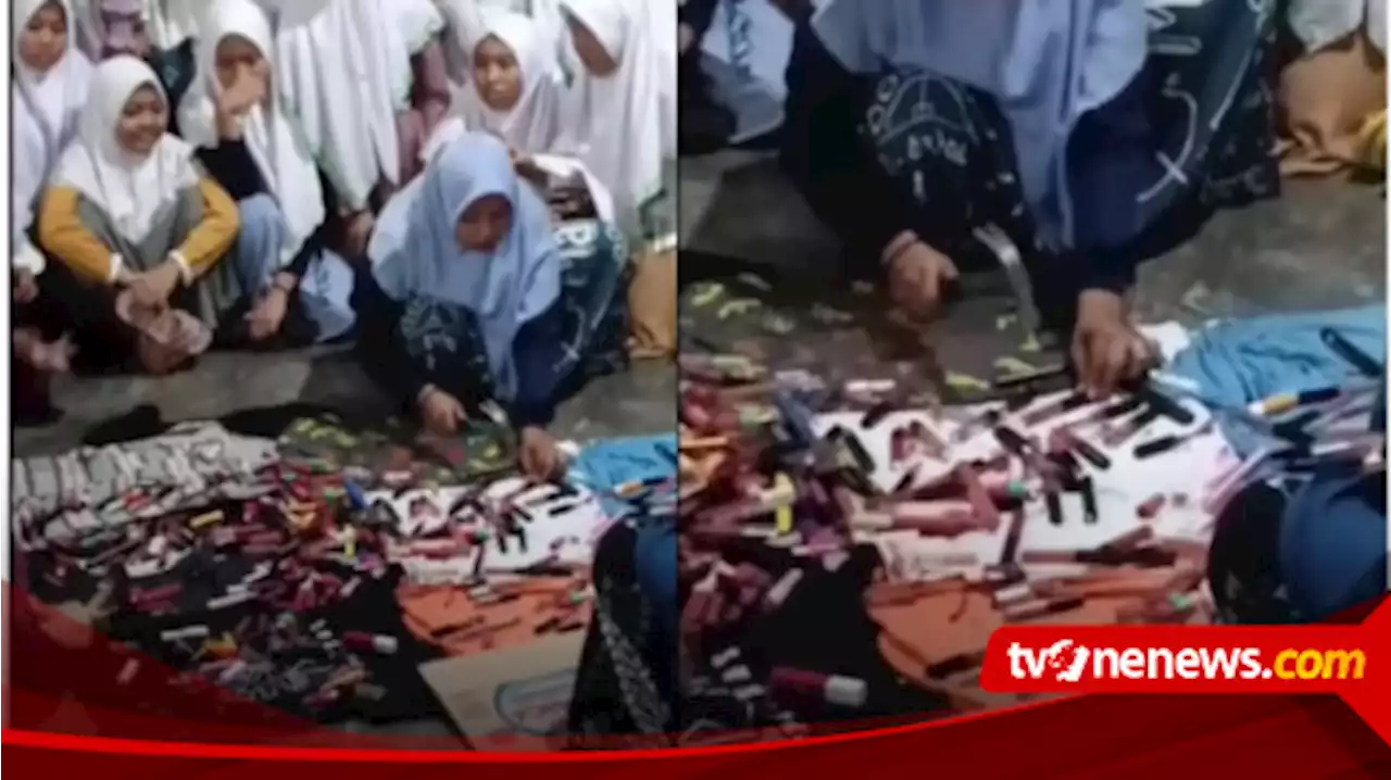 Viral! Bak Ayam Geprek, Ratusan Lipstik Milik Santriwati PonPes ´Digeprek´ Pakai Palu, Ternyata Ini Alasannya…