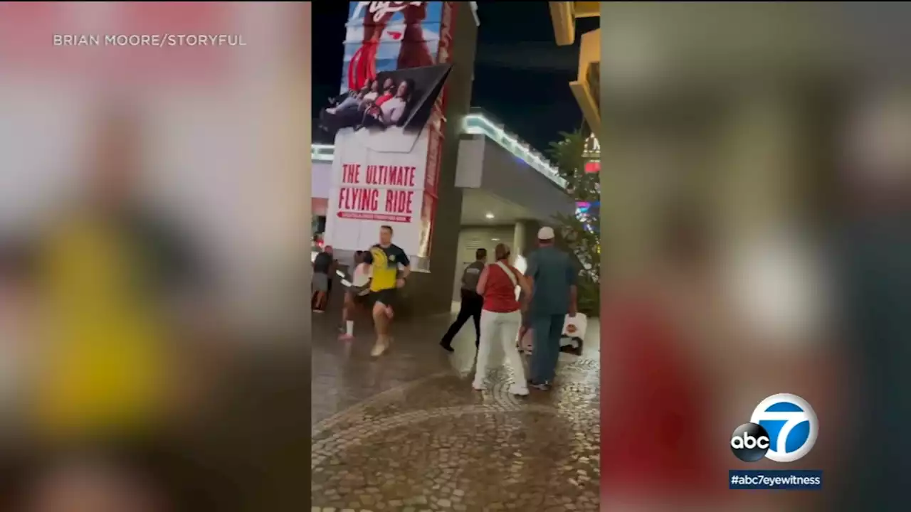 Shattering of hotel glass door in Las Vegas mistaken for gunfire, causing panic among guests