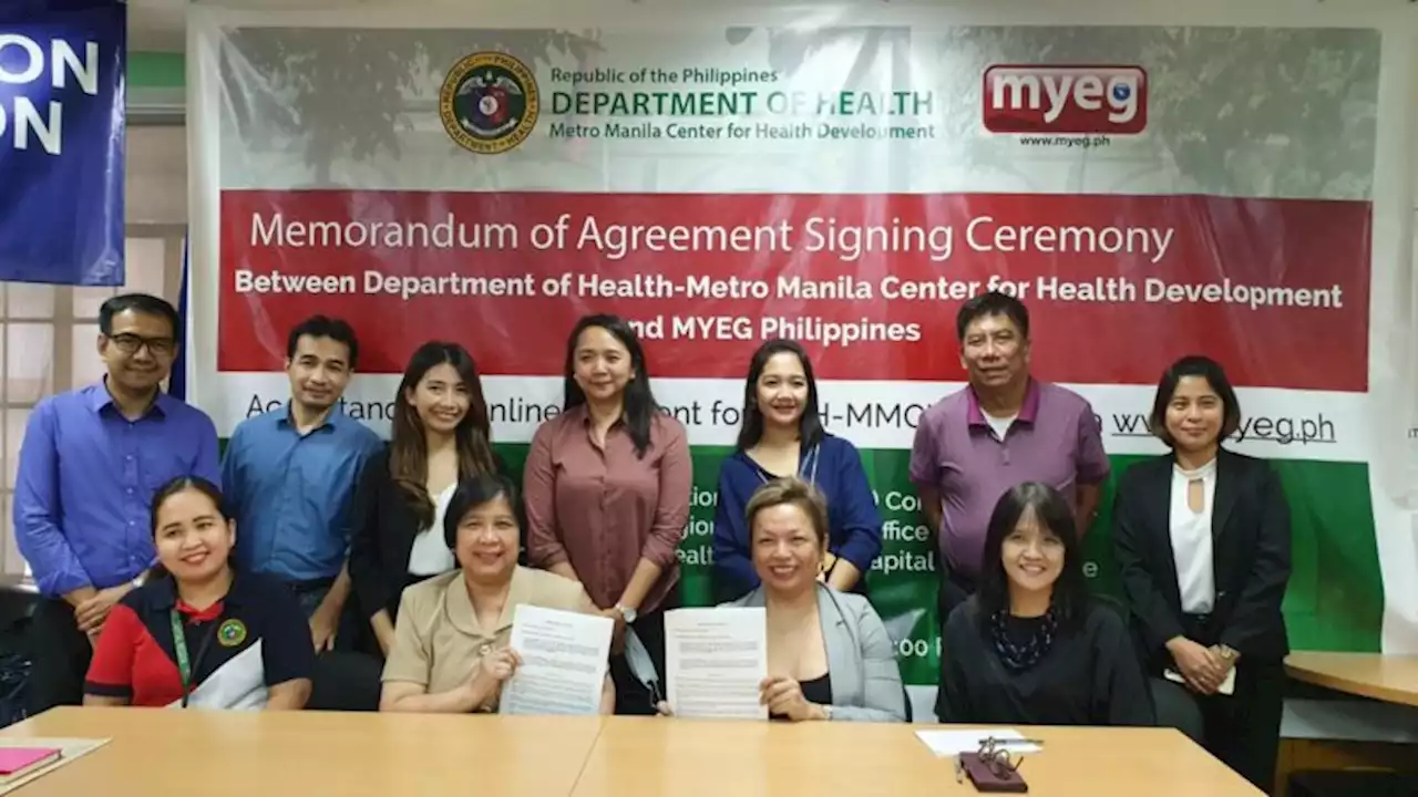 DOH-MMCHD signs partnership with MYEG Philippines enabling online payments for registration and accreditation fees | BMPlus