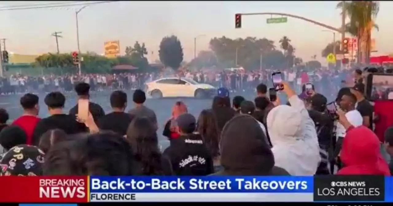 Only on CBSLA: Consecutive street takeovers in South LA