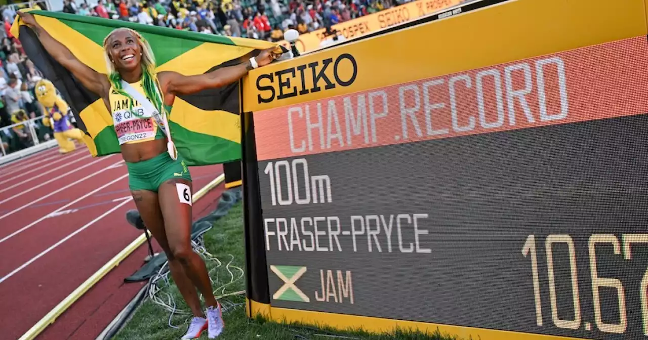 Fraser-Pryce wins fifth world 100m title in Jamaican clean sweep