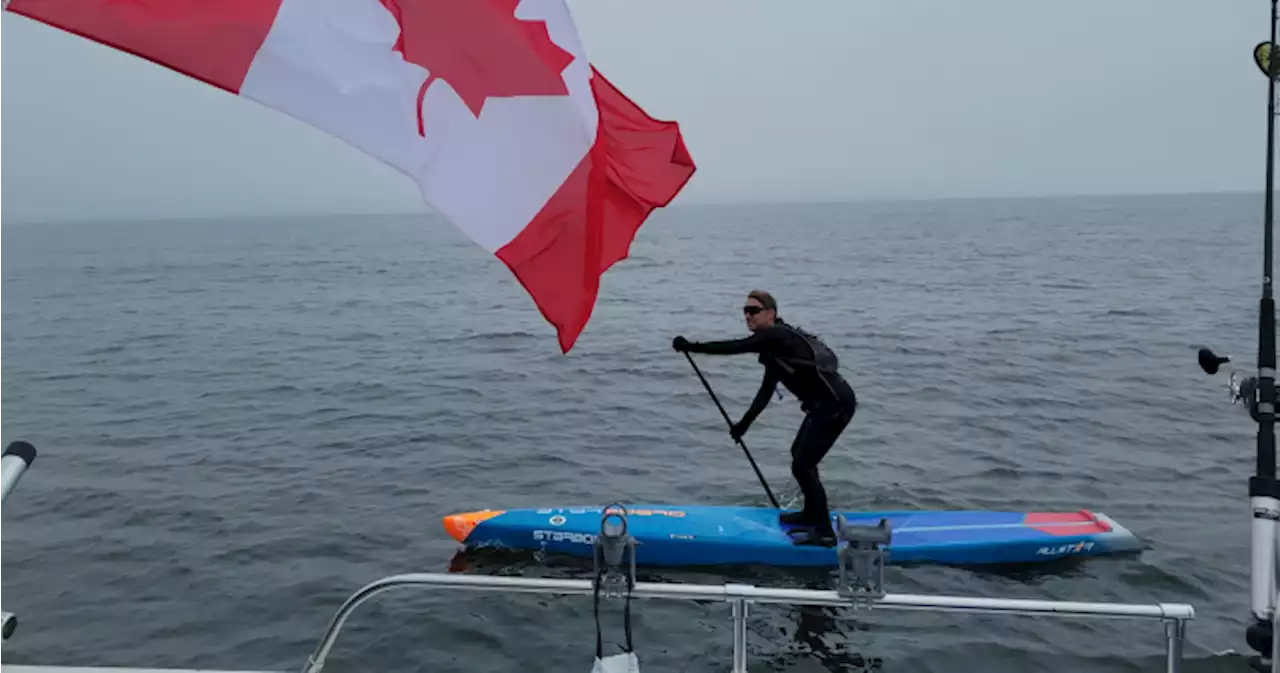 Toronto paddleboarder with disability set to cross fourth of five Great Lakes in July | Globalnews.ca