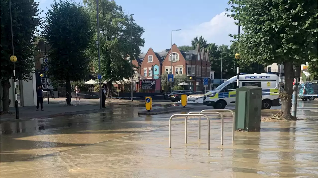 'Giant' burst pipe in heatwave after Thames Water urges Londoners: 'Don't waste water'