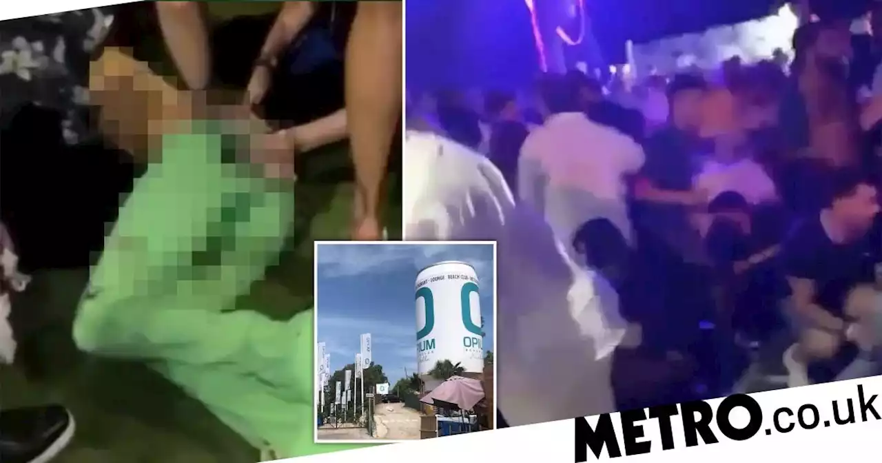 Gunman stabbed in head and four injured in shooting at Marbella beach club