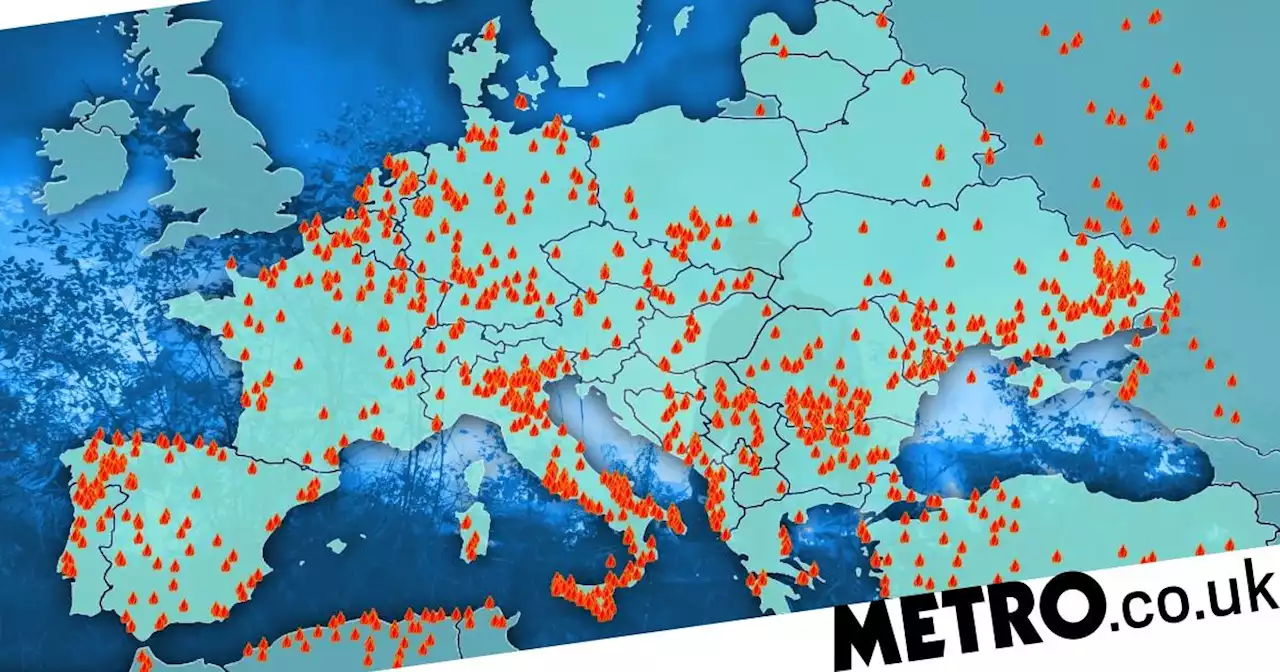 Map shows devastating scale of wildfires across Europe