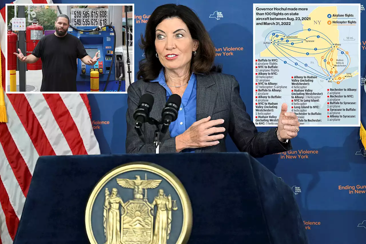 Above it all: Drivers gripe jet-setting Gov. Hochul ‘oblivious’ to pain at pump