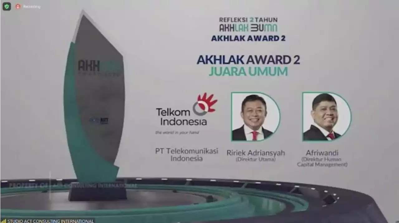 Telkom Kembali Meraih Predikat Best of the Best pada AKHLAK Awards 2022 |Republika Online