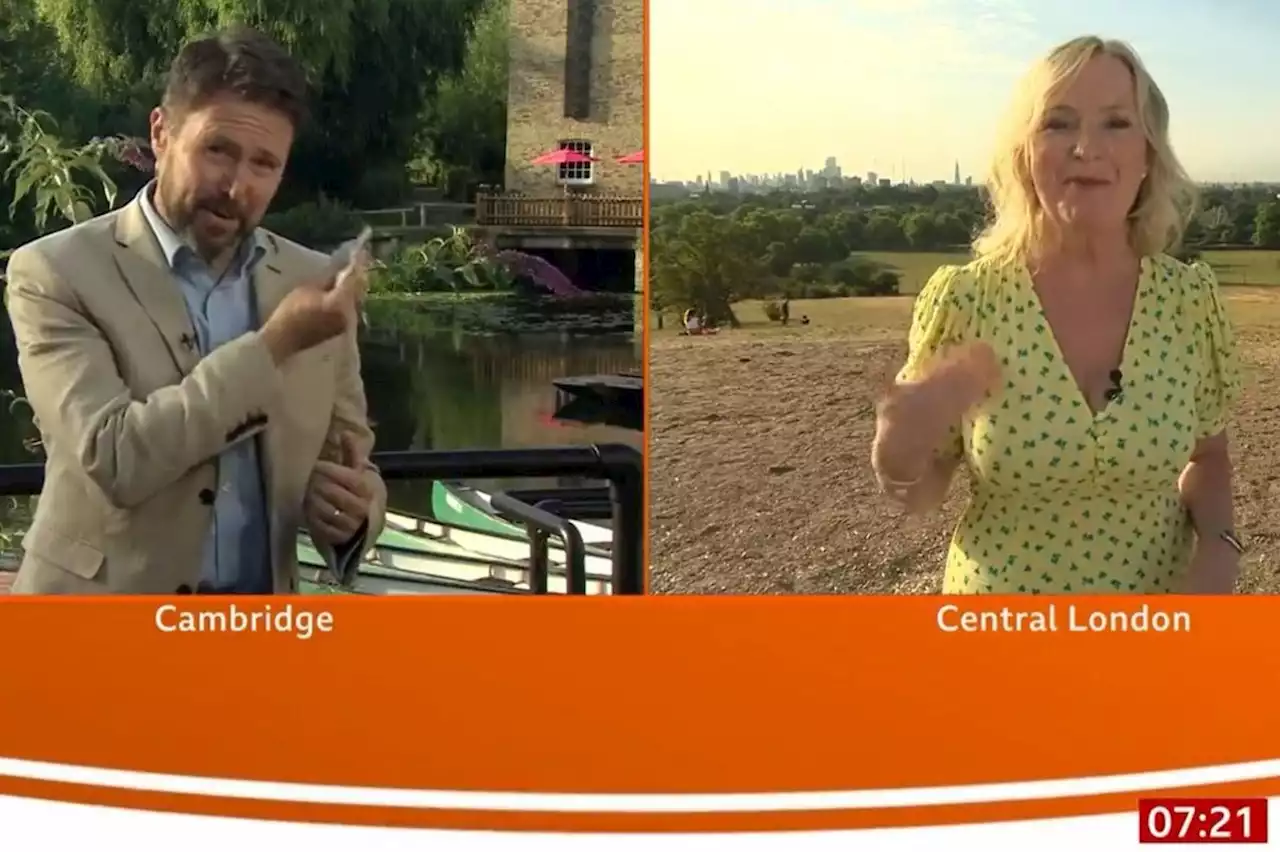 BBC Breakfast’s Jon Kay gets ‘splatted’ by pigeon while on air wearing beige linen suit