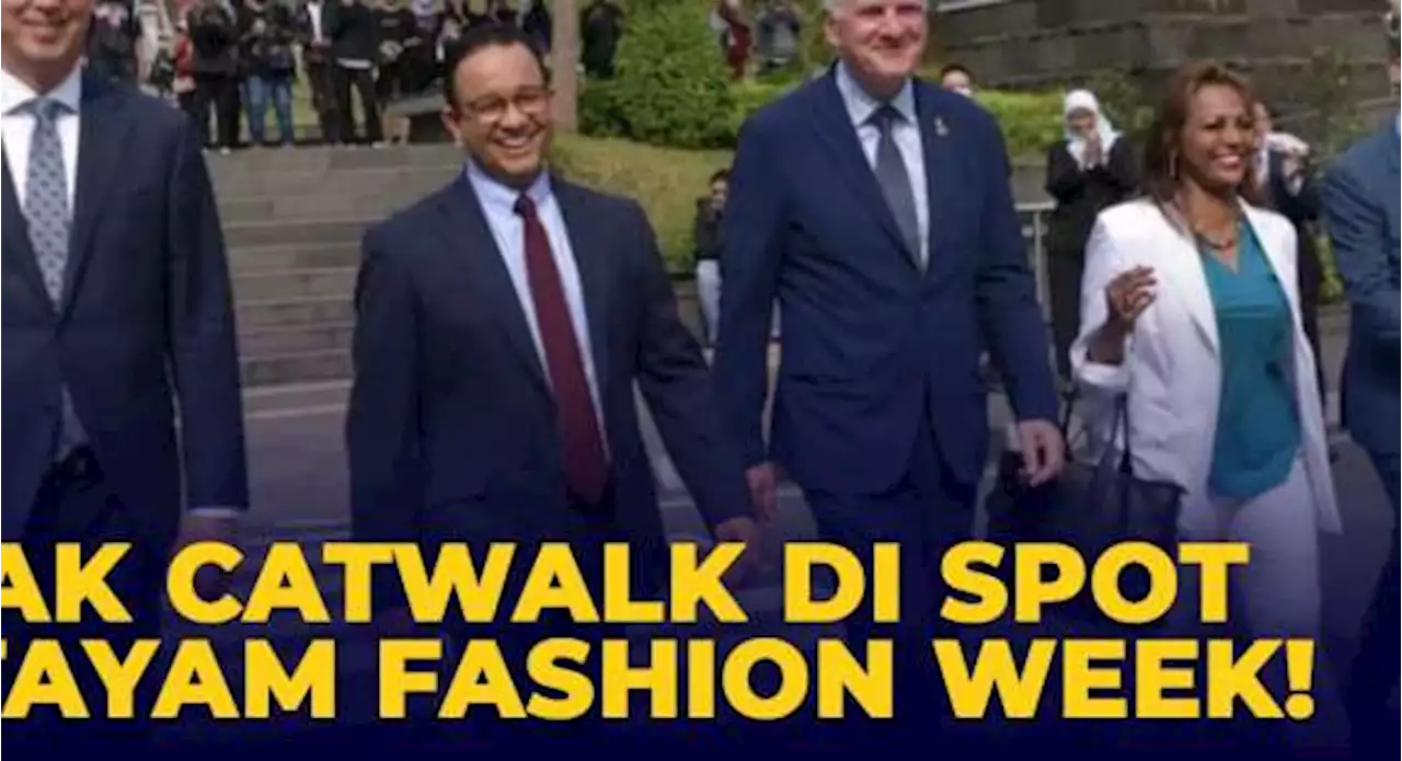 Gaya Anies Baswedan Ajak Pimpinan Bank Investasi Eropa Catwalk di Spot Citayam Fashion Week