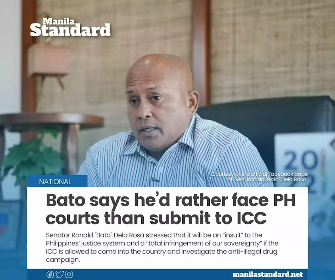 Bato says he’d rather face PH courts than submit to ICC