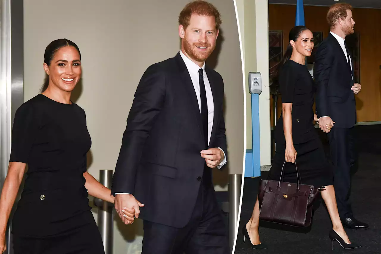 Meghan Markle wears sleek black dress to UN for Nelson Mandela Day