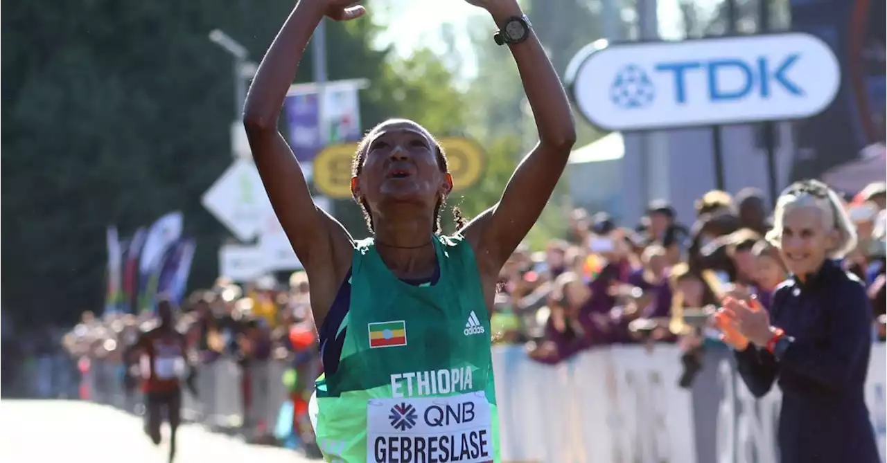 Gebreslase wins world marathon title in championship-record time