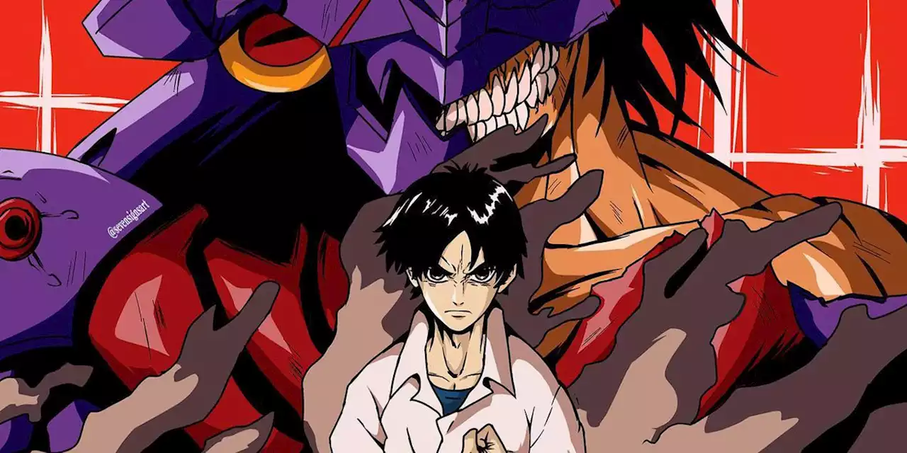 Attack On Titan/Evangelion Crossover Art Merges Shinji & Eren