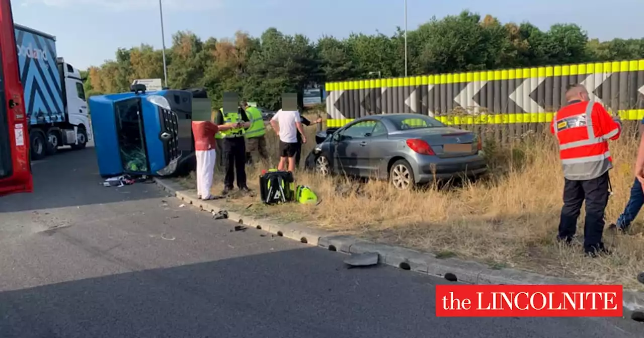 Woman arrested for suspected drink driving after A46 Hykeham roundabout crash