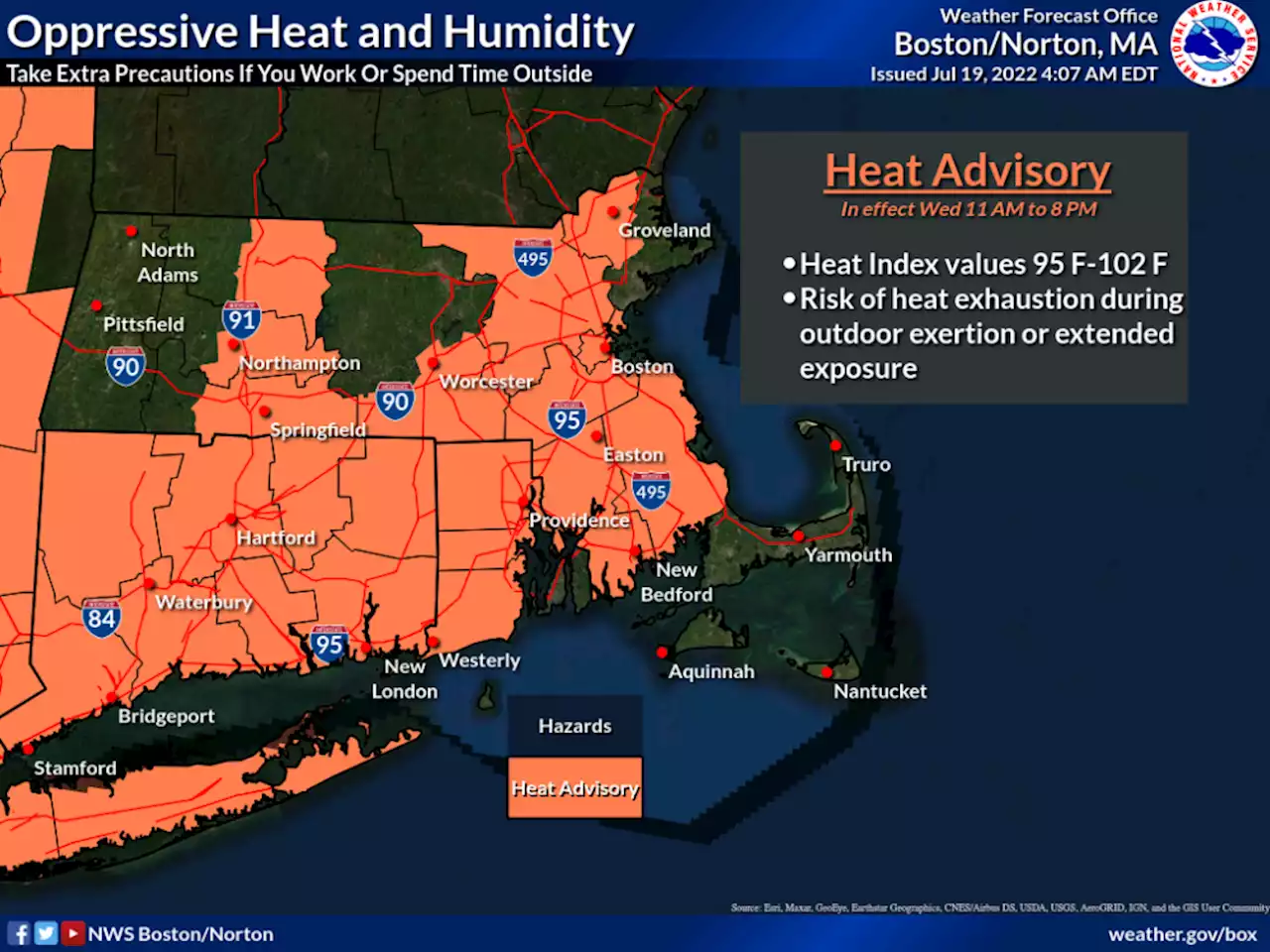 An extended heat wave begins in Boston on Tuesday