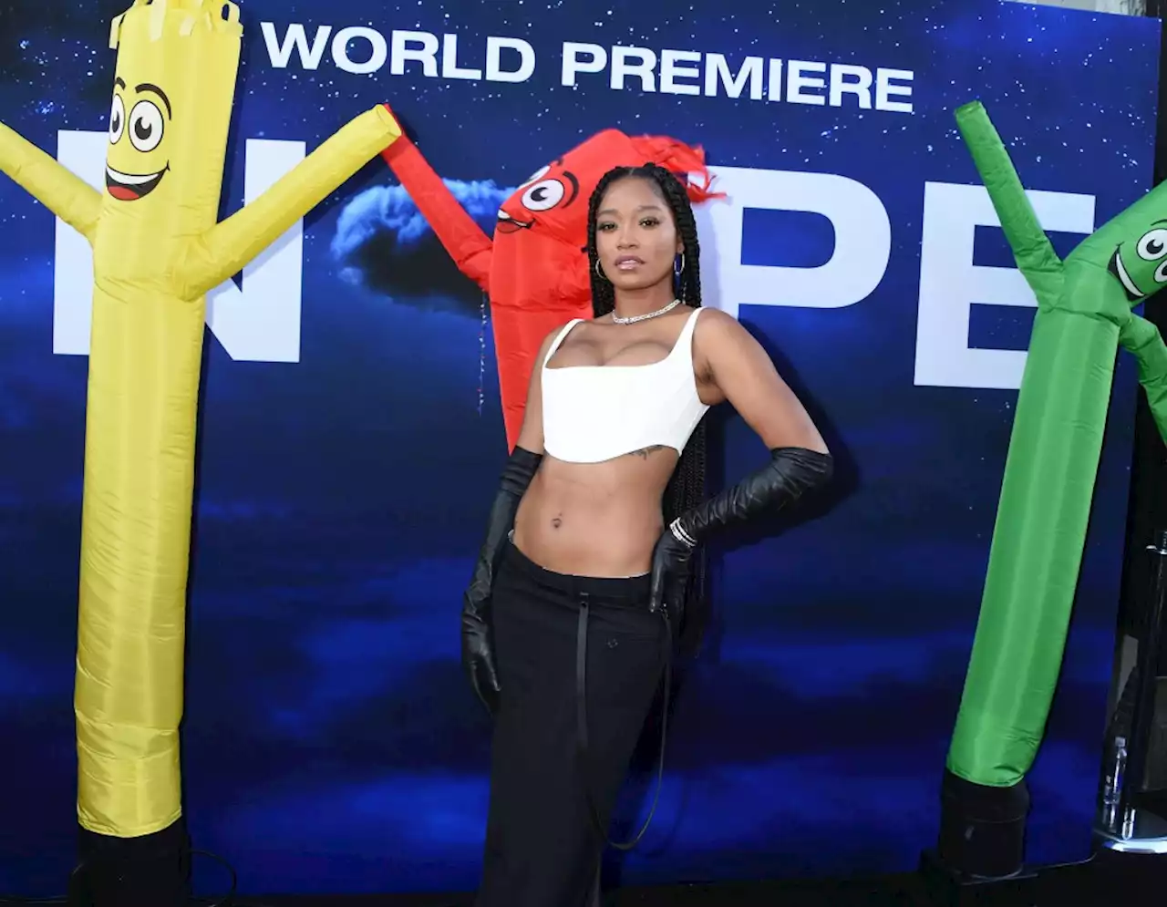 Keke Palmer Goes Edgy in Marc Jacobs’ Bandeau Top and Low-rise Skirt at ‘Nope’ Premiere