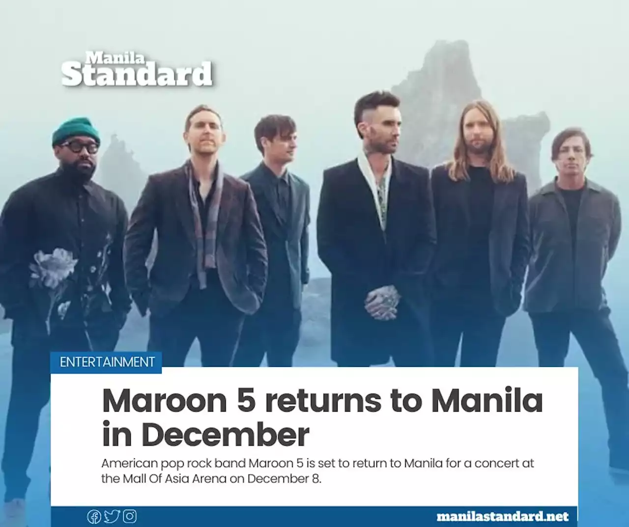 Maroon 5 returns to Manila in December