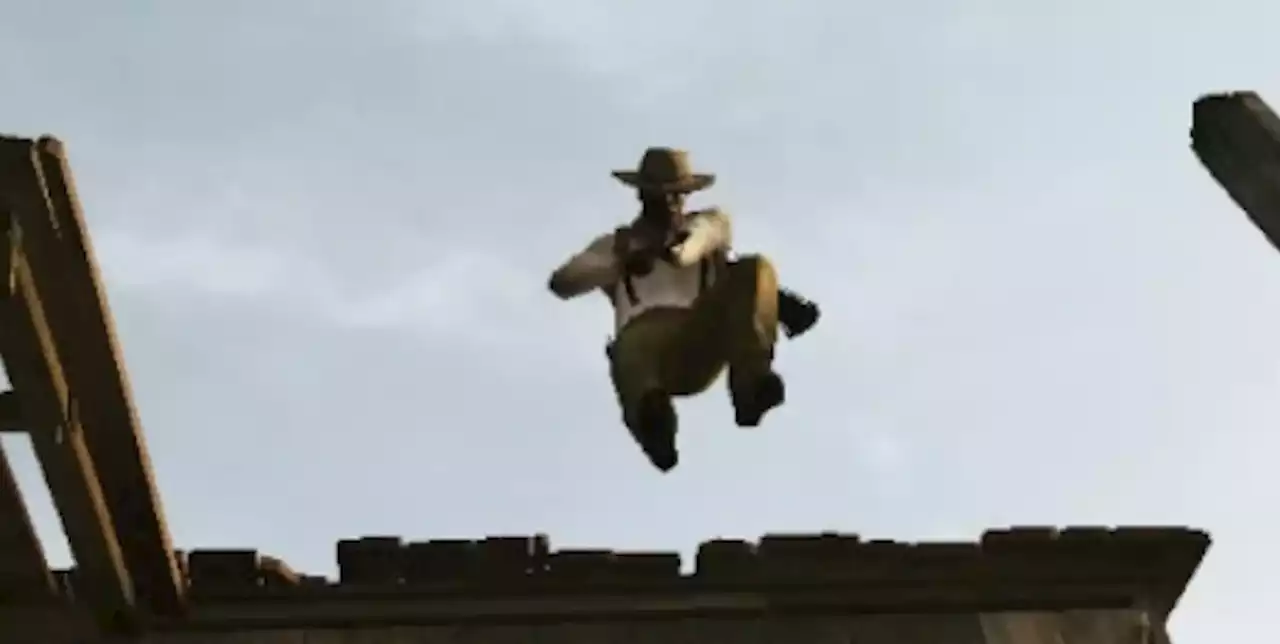 POV: This cowboy falls out of the sky with a double-barreled shotgun pointed at you. What do you do?