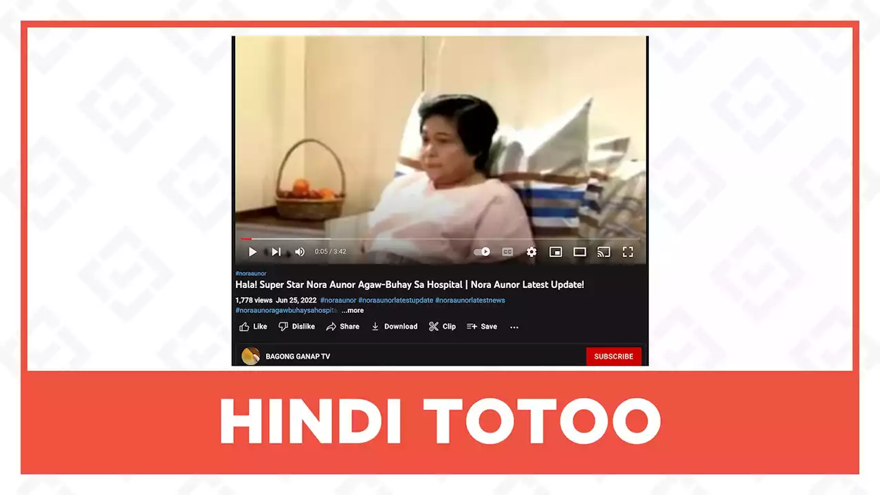 HINDI TOTOO: Pumanaw na si Nora Aunor ngayong Hunyo 2022