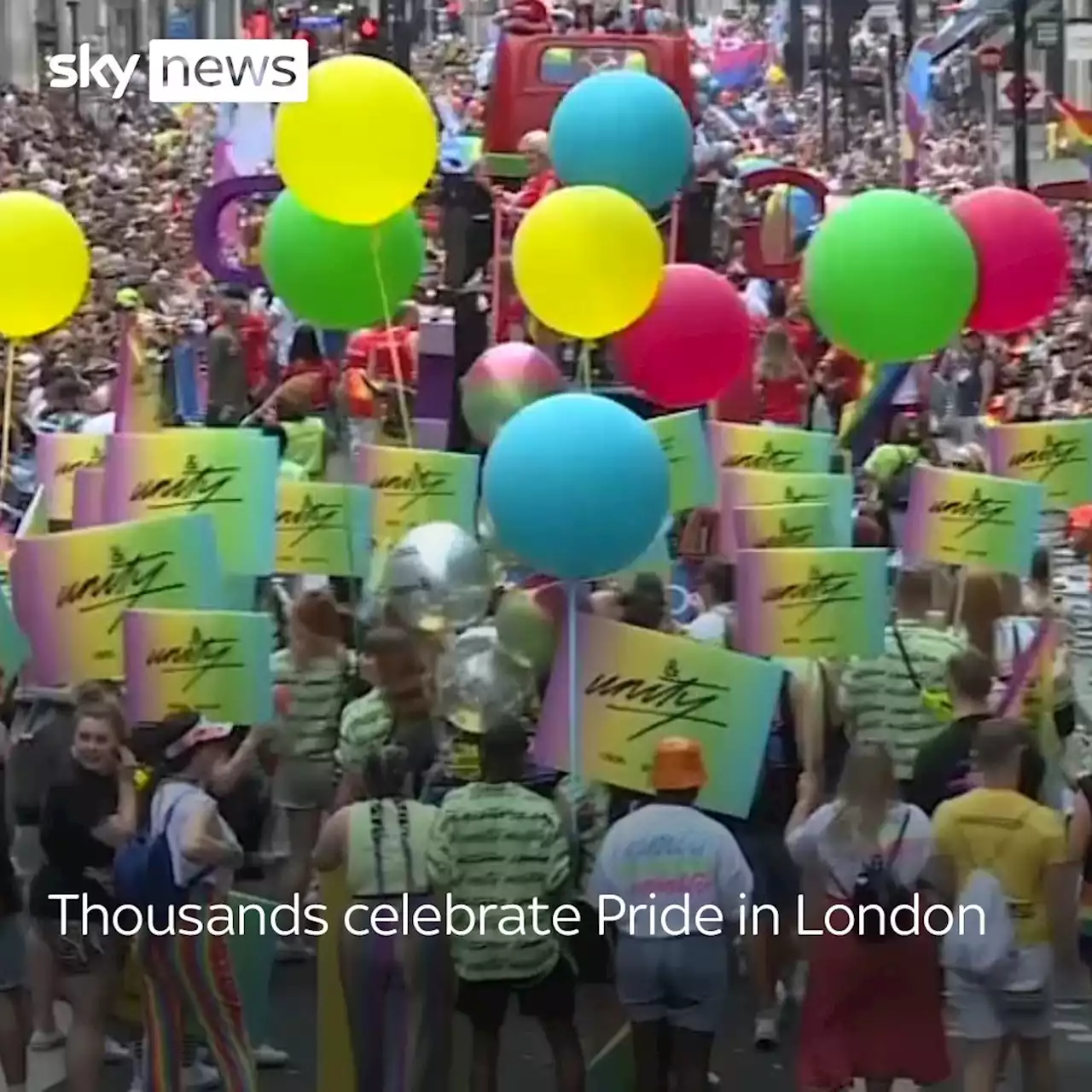 London Pride: Thousands turn out in force as the capital celebrates 50 years since the first march for LGBTQ+ rights