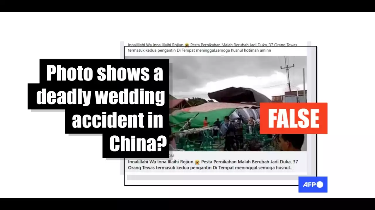 Photo shows wedding tent that collapsed in Indonesia, not 'deadly wedding accident in China'