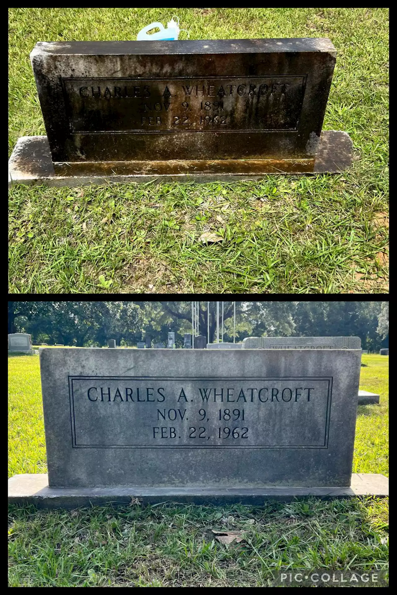 Grand Bay boy cleaning up gravesites at local cemetery