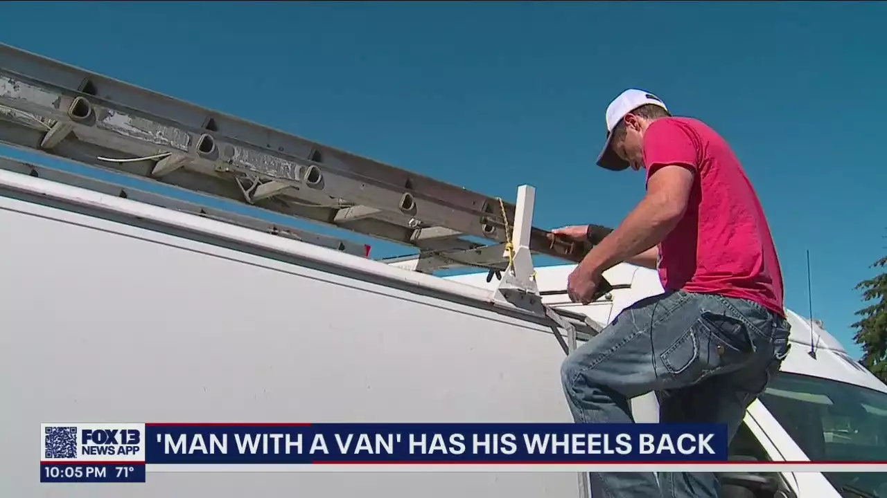 Navy veteran known as 'Man with a Van' reunited with stolen van