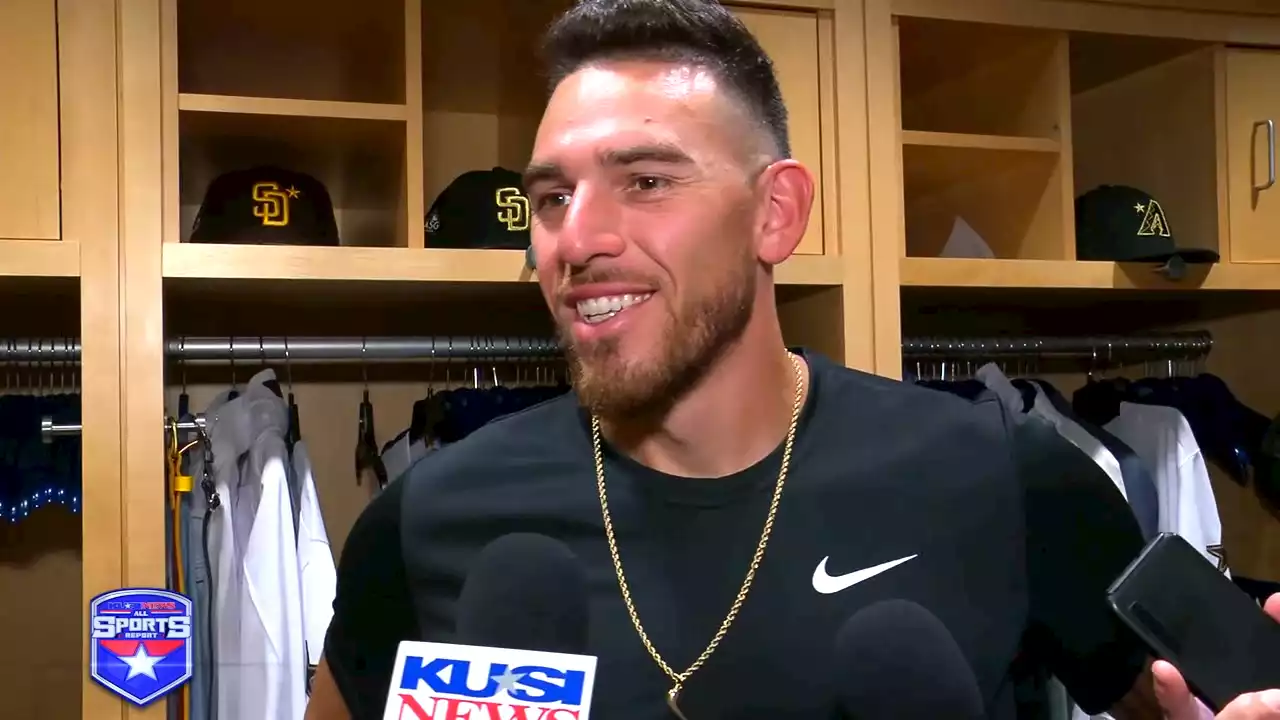 San Diego Padres players speak before 2022 All-Star Game at Dodger Stadium -